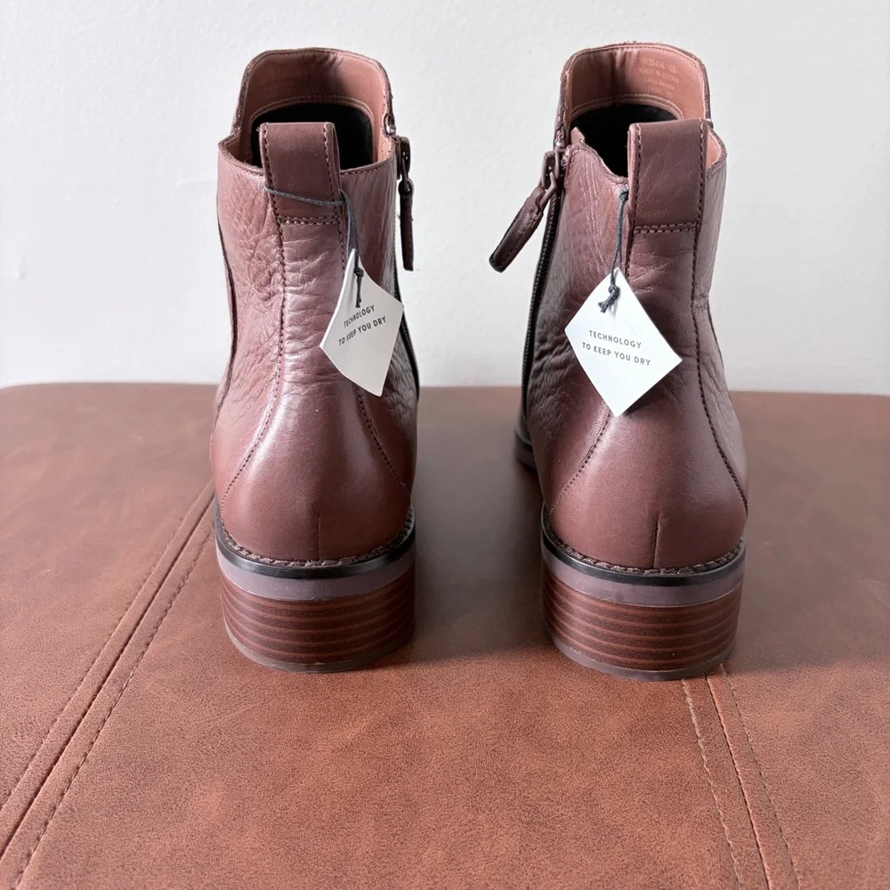 NWT Cole Haan River Waterproof Leather Chelsea Boots - Woodbury / Tan - 10B - Picture 4 of 7